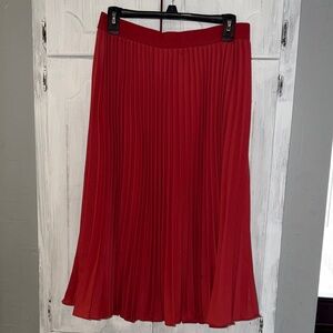 Grace Karin Rust Red Pleated A-Line Skirt